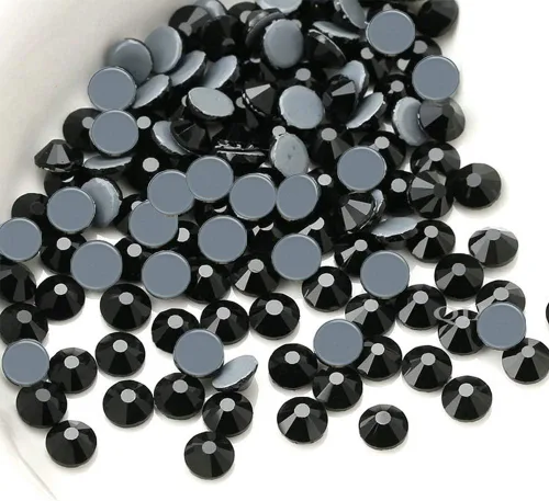 Vista 4 de 1440 diamantes de imitación de cristal termofijos, parte trasera plana, gemas redondas de cristal para manualidades y ropa