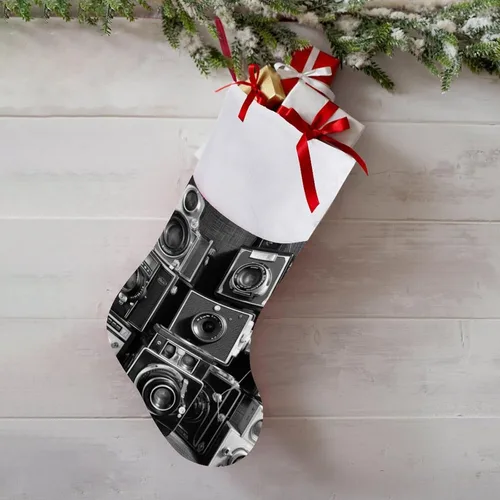 Vista 8 de Retro Cool Camera Collection Christmas Stockings with Hanging Buckle Classic Large Stockings Fireplace Xmas Hanging Stocking Decorations Santa