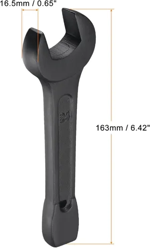 Vista 2 de uxcell Llave de golpe de extremo abierto de 0.945 in, herramienta de mano de llave de cabeza única de acero de alta resistencia