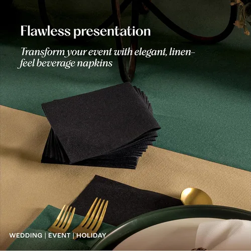 Vista 4 de Servilletas de cóctel desechables con tacto de lino, paquete de 200 servilletas de papel rojo de 5 x 5 pulgadas para bar, restaurante y cafetería