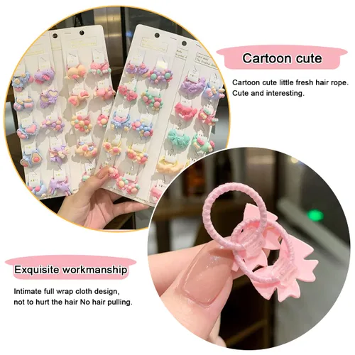 Vista 4 de 40 ligas para el cabello para niñas, lindas bandas elásticas para el cabello, soportes suaves para coletas, accesorios para el cabello para bebés