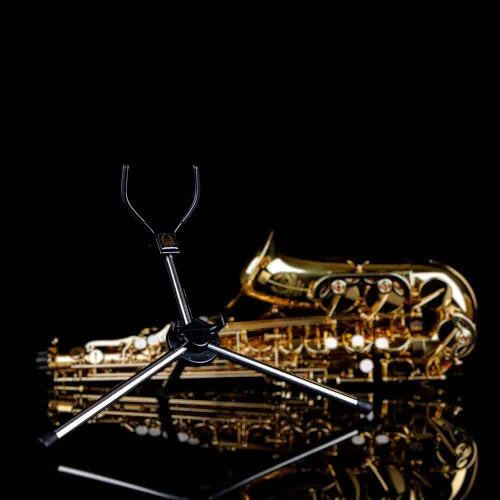 Vista 7 de RHYTHM Soporte plegable para saxofón alto de acero inoxidable, soporte para saxofón portátil, soporte ajustable