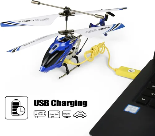 Vista 7 de Cheerwing S107/S107G Phantom 3.5 canales, minihelicóptero RC con giroscopio, Azul