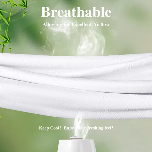 Vista 5 de Protector de Colchón California King, Funda de Colchón Impermeable Lavable de Rayón, Cubierta de Colchón Transpirable Silenciosa, Protector de Cama