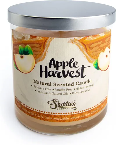 Vista 2 de Apple Harvest - Vela de soja natural perfumada, aceites esenciales de fragancia, 100% libre de soja, ftalatos y parabenos, combustión limpia, 9 onzas