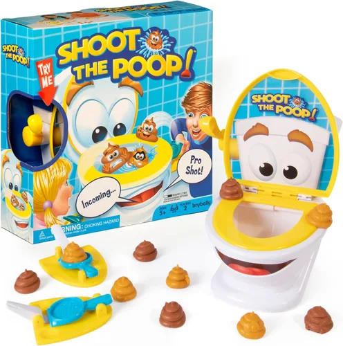 Brybelly Shoot The Poop - El juego original de inodoro parlante para niños y familias - Divertido juego de lanzamiento de caca de acción rápida con