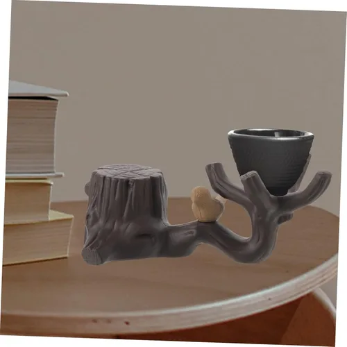 Vista 2 de BESTonZON 1 platillo de té para mascotas, accesorios de escritorio de oficina, decoración del hogar, mesa de comedor, bandeja de té, accesorios