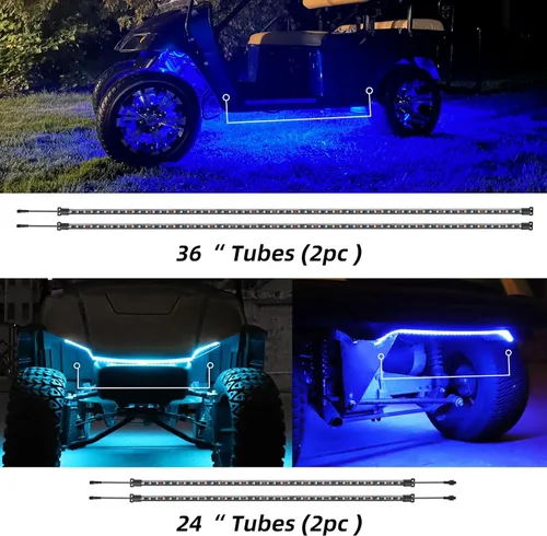 Vista 4 de Roykaw - Kit de luces LED para carrito de golf con iluminación de acento y neón, tira de luces LED para EZGO Yamaha Club Car, millones