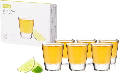 Vista 12 de True Mason Jar - Vasos de chupito, reutilizables en forma de mini tarro Mason con asas, vasos de chupito para fiesta, juego de 6, 1 oz.