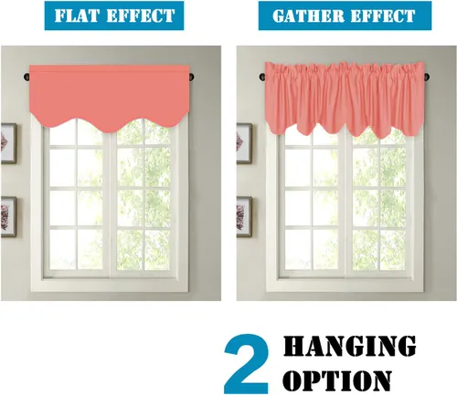 Vista 5 de H.VERSAILTEX - Cenefa de cortina opaca para ventanas de cocina, sala de estar/baño, para protección de la privacidad y decoración, con bolsillo