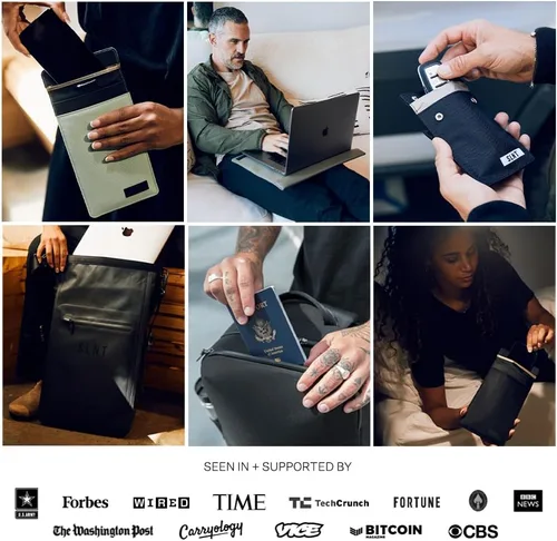 Vista 6 de SLNT Bolsa Seca Faraday Impermeable - Mochila de Nailon Impermeable 420D con Bloqueo de Señal - Protege los Dispositivos Electrónicos del Agua