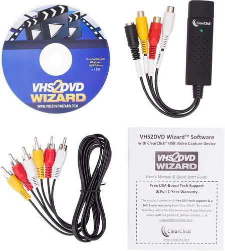 Vista 3 de ClearClick Asistente de VHS a DVD con capturadora de video USB y soporte técnico gratuito en EE. UU
