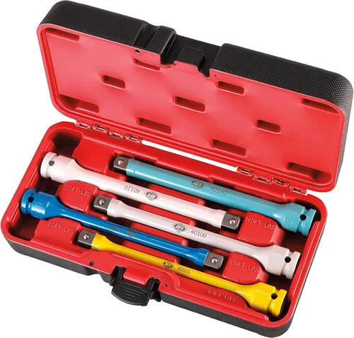 AFF Kit de extensión de limitación de par de 5 piezas con estuche de transporte, 65-140 pies/libras, unidad de 1/2 pulgada, 40012