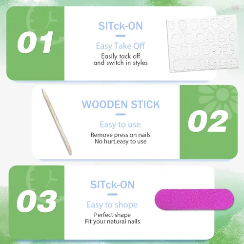 Vista 42 de Uñas postizas a presión negras de longitud media y forma cuadrada, Xcreando uñas postizas acrílicas estilo ataúd de longitud media, uñas adhesivas