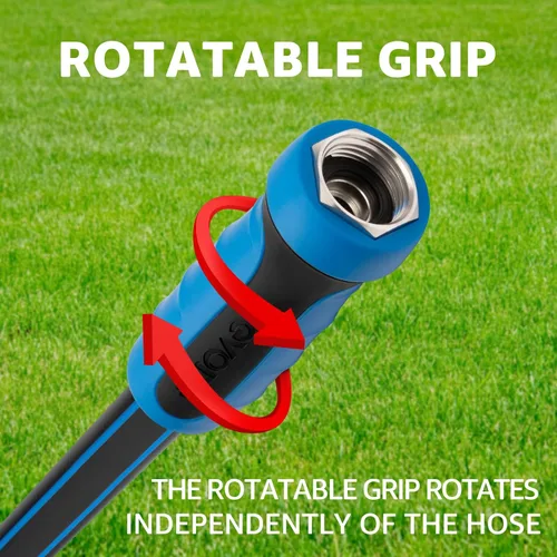Vista 4 de Fevone Manguera de jardín de 3 pies x 58 pulgadas, manguera de agua resistente con mango de agarre giratorio, fácil de conectar, se adapta a