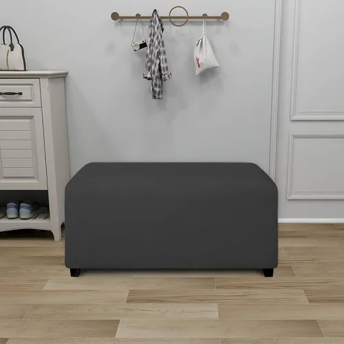 Vista 3 de PureFit Funda otomana súper elástica de ajuste perfecto cuadrada - Fundas otomanas para taburete y muebles plegables de almacenamiento para sala