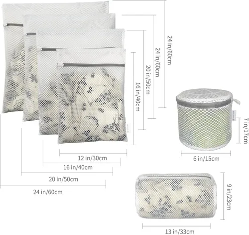 Vista 6 de Sacs à Linge, 6 Pièces Filet Linge Machine à Laver with Fermeture Eclair Pour Sous-Vêtements, Chemisier, Chaussettes, chaleco, Manteau, Couette