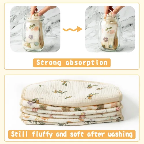 Vista 3 de Zainpe 6 baberos de muselina de algodón suaves y absorbentes para recién nacidos babeando alimentación