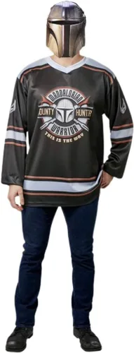 Vista 5 de Rubie's Star Wars Mandalorian - Camiseta y máscara de hockey para Halloween, cosplay, talla M