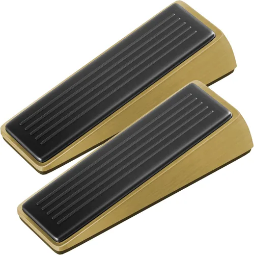 Vista 11 de Architectural Hardware - Tope de puerta de zinc resistente con agarres de goma antirozaduras - Topes de puerta de metal y goma para la parte