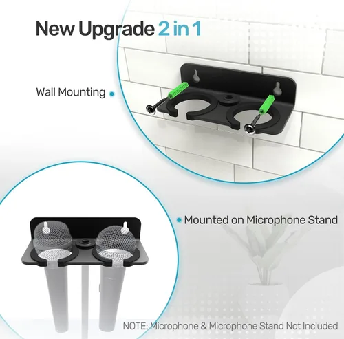 Vista 2 de [Actualización 2026] Soporte de micrófono múltiple para soporte de micrófono, organizador de almacenamiento para micrófonos dinámicos e inalámbricos