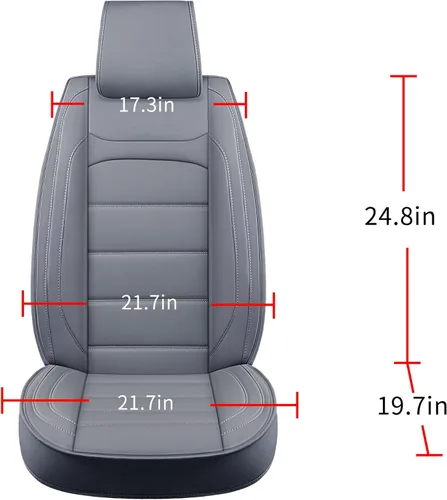 Vista 5 de Sanwom Fundas de cuero para asiento de automóvil, 2 piezas delanteras, fundas universales para asiento de vehículo, fundas impermeables para asiento