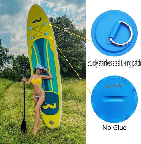 Vista 5 de 6 piezas de almohadilla/parche D anillos para PVC inflable barco canoa balsa acero inoxidable anillo en D Dinghy Kayak tabla de surf tabla de remo