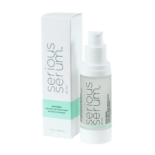Serious Serum Exfoliating Ingrown Hair Serum – Glycolic, Lactic & Salicylic Acid Formula for Smooth Skin – Razor Bumps, Ingrown Hairs & Razor Burn –