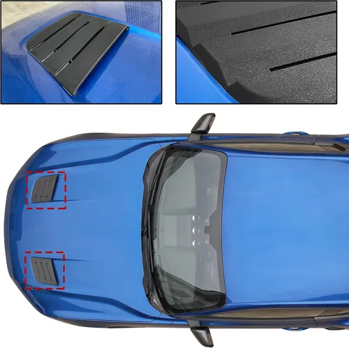 Vista 5 de KEWISAUTO Cubierta de ventilación del capó para Ford Mustang 2018-2022, cubierta de salida de aire y ventilación del capó del motor para Ford