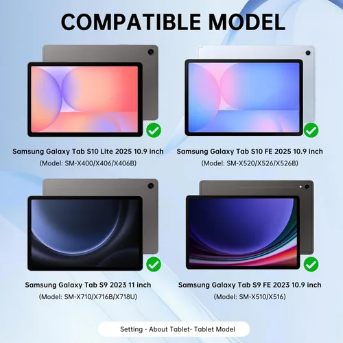 Vista 2 de Funda para Samsung Galaxy Tab S9 de 11 pulgadas/S9 FE 10.9 pulgadas / S10 FE 10.9 pulgadas con teclado - Funda de tableta táctil desmontable