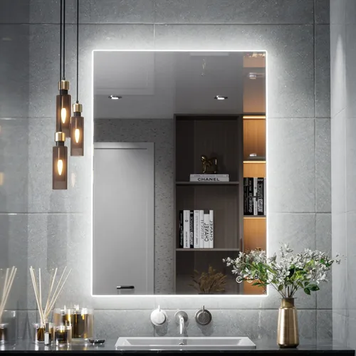 Vista 15 de TETOTE - Espejo retroiluminado para baño con luz, botón táctil regulable y función antivaho (horizontal o vertical)