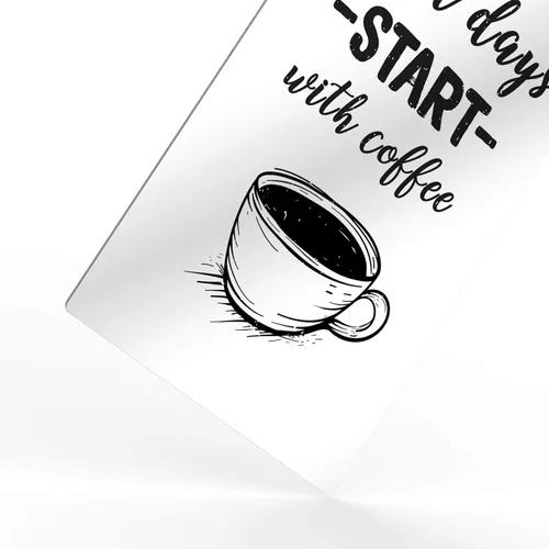 Vista 3 de HB Art Design Good Days Start with Coffee Black And White Mug Metal Print Wall Art Coffee Bar Decor Coffee Signs Kitchen Wall Decor Dining Room