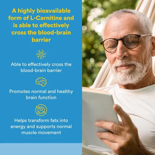 Vista 2 de Natural Factors Acetil L-Carnitina 500 miligramos, 60 Cápsulas Vegetarianas