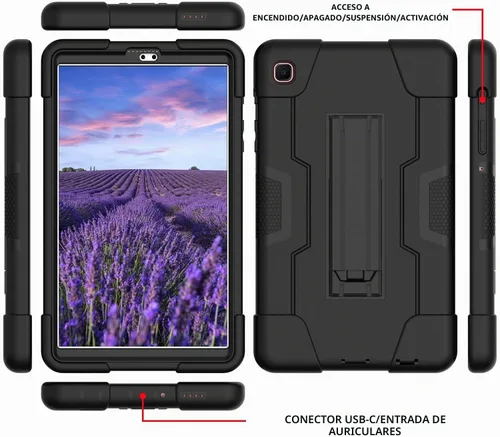Vista 2 de Funda para Samsung Galaxy Tab A 8.4 2020, resistente policarbonato duro de silicona suave a prueba de golpes, resistente funda protectora de alto