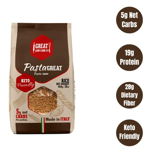 Vista 2 de Great Low Carb Co. Pasta Rice Ozro Pasta Keto, fideos de arroz, pasta baja en carbohidratos, 8 onzas