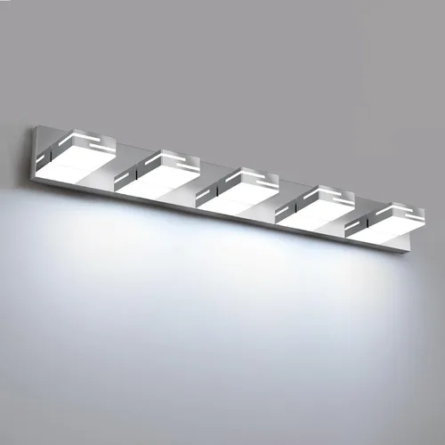 Vista 22 de Lámparas LED modernas para tocador de baño, 3 luces, 5CCT, regulables, luces de tocador negro mate para accesorios de iluminación de baño sobre