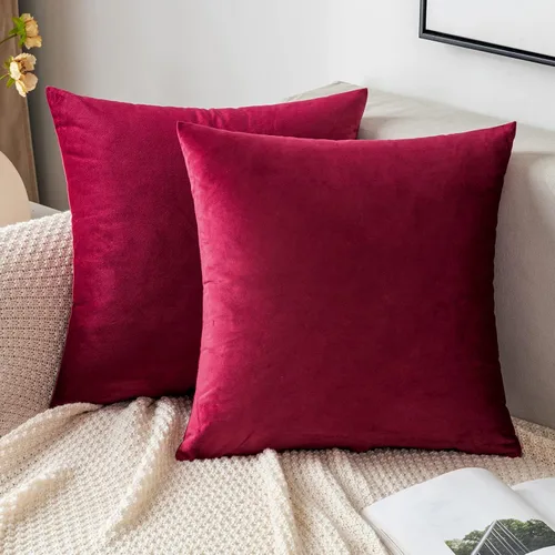 Vista 38 de EMEMA - Paquete de 2 fundas de almohada de terciopelo decorativas, fundas de cojín cuadradas suaves y sólidas para sofá, dormitorio, silla, Verde