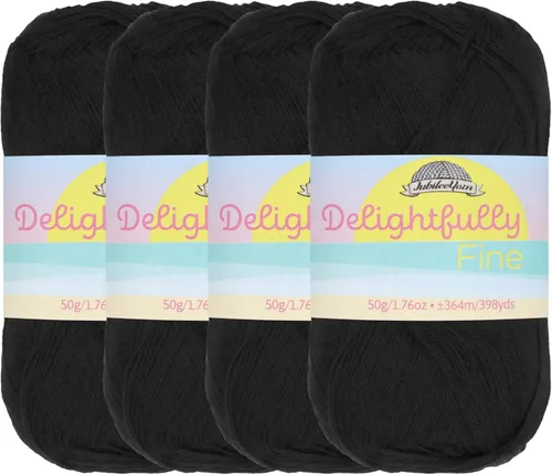 Vista 32 de JubileeYarn - Ovillo de hilo deliciosamente fino, 1.76 oz/madeja de rayón de bambú, color rosa polvo, 4 madejas