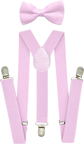 trilece Child Kids Boys Girls Suspenders Bow Tie Set Adjustable Y Back Toddler Baby Infant Suspender Bowtie