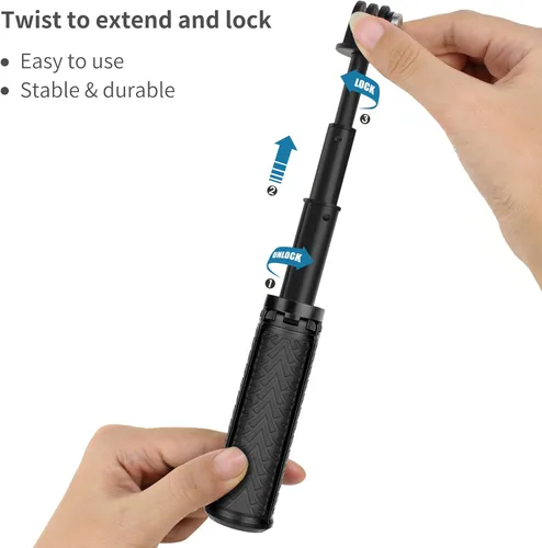 Vista 2 de Mini Trípode Selfie Stick para GoPro Hero 13 12 11 10 9 8, Mango Portátil Grip Cámara de Acción Selfie Stick para DJI Osmo Action 6/5 Pro/4/AKASO