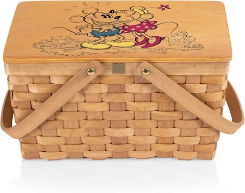 Vista 2 de Picnic TIME Disney Winnie The Pooh Poppy - Cesta de picnic personal, bolsa de almuerzo aislada, lonchera retro, (beige)