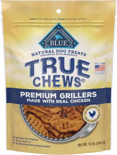 Vista 14 de Blue Buffalo True Chews Premium Grillers Golosinas Naturales para Perros, Pollo, Bolsa de 12 onzas
