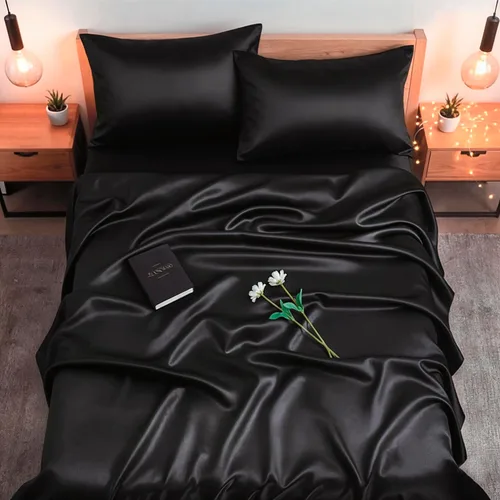 Vista 15 de Colorado Home Co SUNDAYSILKS Sábanas 100% seda de morera 4 sábanas de seda de morera tamaño King Suave y duradera Juego de sábanas de seda