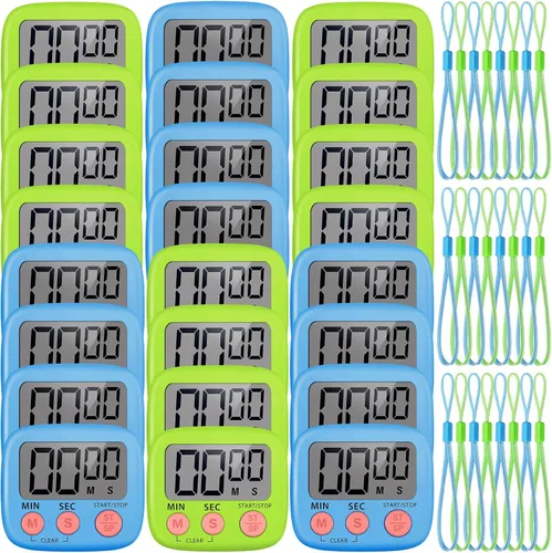 Vista 7 de Weewooday 24 Pcs Digital Kitchen Timer Magnético LCD Alarma, Negro, Blanco