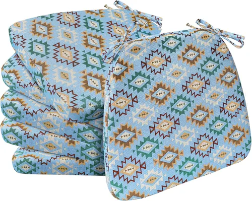 Vista 39 de AAAAAcessories - Cojines para silla en forma de D, 2" de espesor, almohadillas para sillas de comedor con lazos y removibles, cubierta lavable a