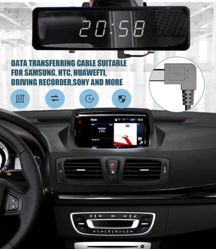 Vista 7 de Extensión micro USB, paquete de 4 cables de extensión micro B macho a hembra de 90 grados, cable de extensión izquierdo micro USB para computadoras