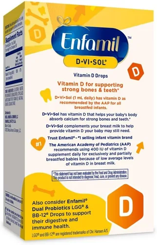 Vista 15 de Enfamil - Gotas de suplemento líquido de vitamina D para bebés con vitamina D-Vi-Sol para bebés, apoyando dientes y huesos fuertes en bebés recién