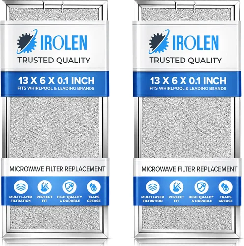 Filtro de grasa para microondas compatible con microondas Whirlpool y GE, paquete de 2 unidades de aproximadamente 13 x 6 pulgadas