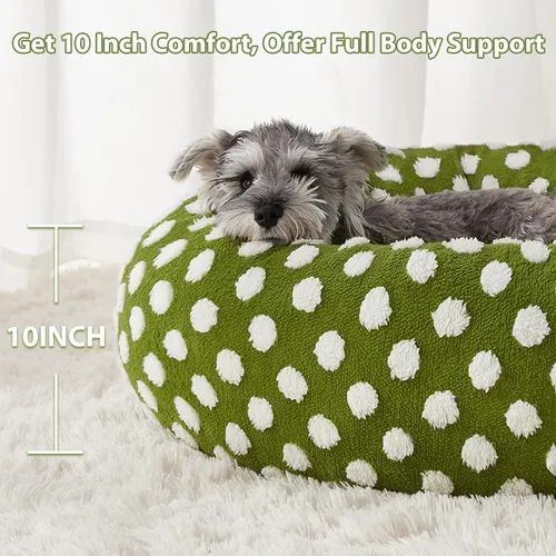 Vista 3 de BFPETHOME Camas de perro en forma de dona para perros pequeños, camas redondas para gatos de interior, cama relajante para cachorros y gatitos