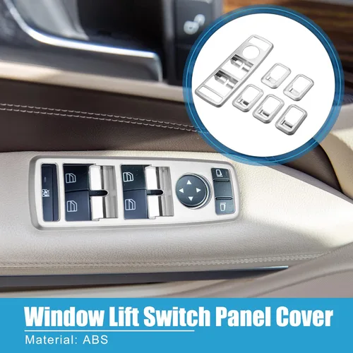 Vista 2 de Interruptor de ventana eléctrica para automóvil, bisel para Mercedes Benz a B C E GLE GLA CLA GLK Clase ABS tono plateado (juego de 1)